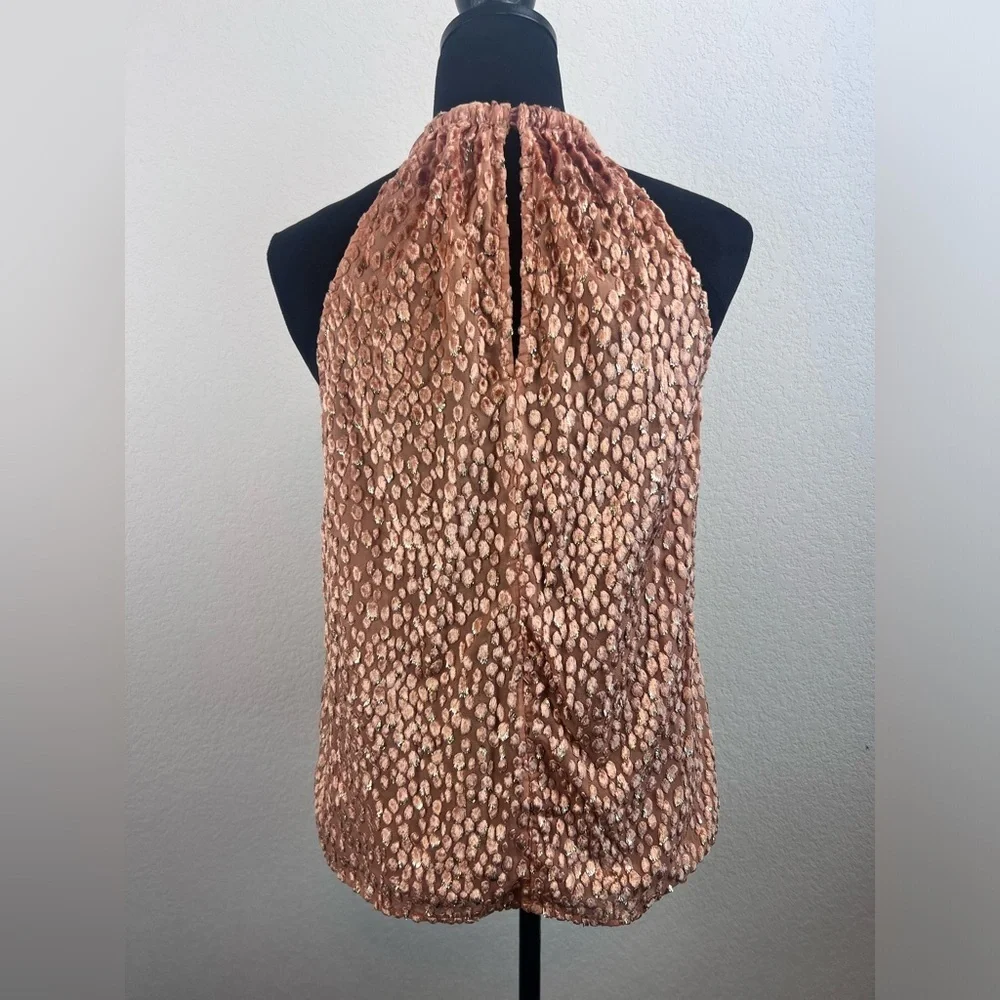 A.L.C. Kinsa Metallic Halter Animal Print Top size 4
